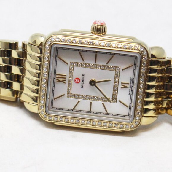 #VDXEW4 18K Yellow Gold Diamond Mother Of Pearl Watch 0.45 Ct diamonds - Picture 3 of 4